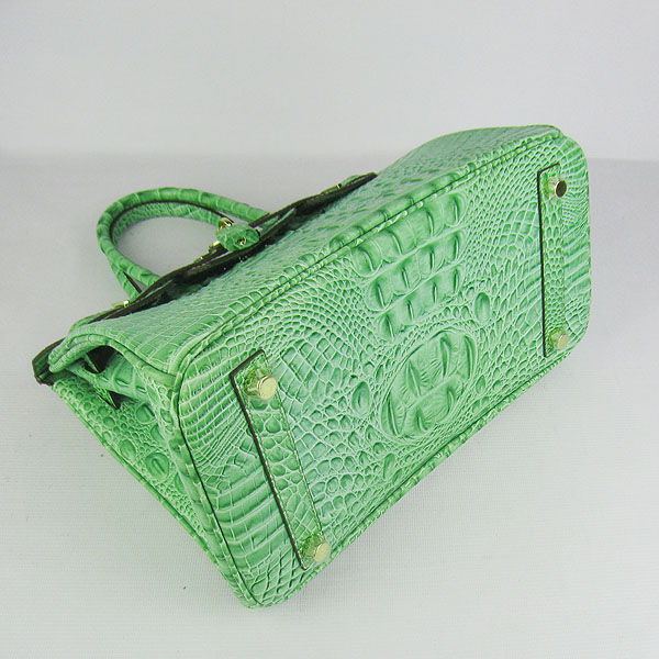 Replica Hermes Birkin 30CM Crocodile Head Veins Bag Green 6088 On Sale